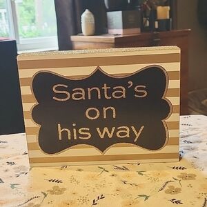 5 For 25.00/Santa Glitter Box Sign